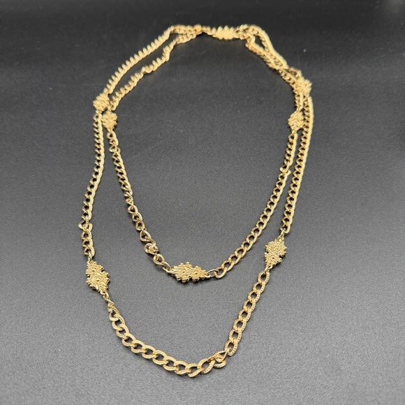 Accessocraft N.Y.C Vintage Double strand Gold Filigree Necklace - Picture 4 of 13